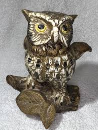 Vintage Homco Porcelain Brown Owl on Log With Raised Wings 5" Figurine #1114 - Etsy