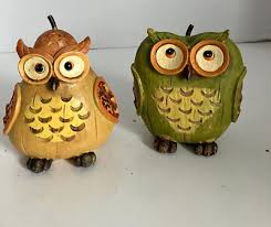 Miniature Cute Anthropomorphic Fruit Apple and Pear Owl Figurines | eBay