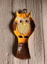Cracker Barrel Owl Spoon Rest Stoneware. Approx 9"L | eBay