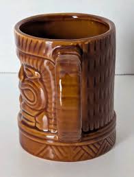 Brown Ceramic Tiki Mug with Handle - Dynasty - DW108 - 9 oz ...