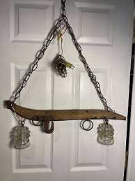 Antique Hanging Light Fixture Hemingray Lights, Old Wood ...