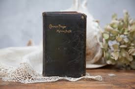 Antique Book of Common Prayer: Black Leather Hymnal, Church ...