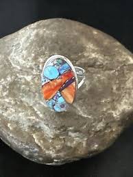 Blue Turquoise Spiny Oyster Southwestern Sterling Silver ...