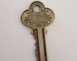 Antique/vintage Circa 1930 P.&F. Corbin New Britain CT Ornate Lock Key, Nickel Plated Brass - Etsy