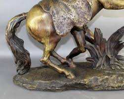 Sold at Auction: Large scale bronze Marly horse sculpture