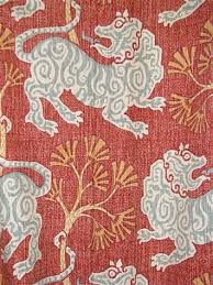 Lion Dance Rouge Chinese Tiger | P. Kaufmann Fabric by the Yard
