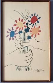 PABLO PICASSO FRAMED BOUQUET OF PEACE ...