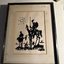 VINTAGE PABLO PICASSO Don Quixote Ink Print Litho 1955 ...