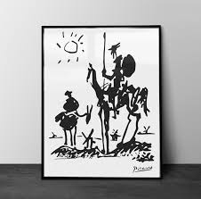 Pablo Picasso Don Quixote Minimalistic Black and White Wall ...