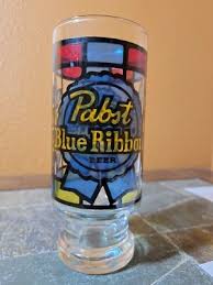 VTG 70's Stained Glass PABPST BLUE RIBBON BEER LOGO ...