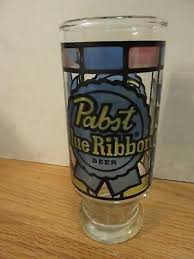 Vintage PABST BLUE RIBBON "Stain Glass" BEER 6.5 ...