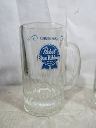 Vintage 1960s70s Pabst Blue Ribbon Beer Glass Mugs | eBay
