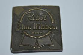 Vintage *PABST BLUE RIBBON BEER* IMO BB-3 RARE BRASS BELT ...