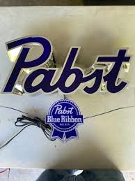 Vintage Pabst Blue Ribbon Beer Lighted Light Jewelry Sign ...
