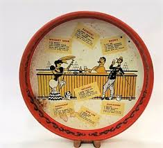 Achor Hocking Serving Bar Beer Tray 1950s Drink Cocktail ...