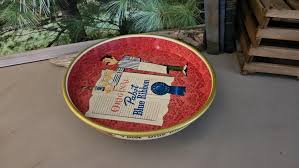 1960s Round 13 Inch Pabst Blue Ribbon Beer Metal Bar Pub ...