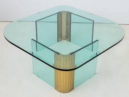Leon Rosen Pace Collection Glass and Brass Low Table For ...
