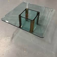 Leon Rosen for Pace Collection Ribbed Bronze & Glass Coffee ...