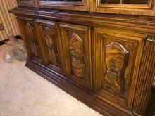 Sold at Auction: SINGER FURNITURE 2 PIECE LIGHTED CABINET (CONTENTS NOT INCLUDED)