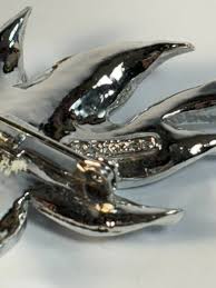 Floral Vintage Brooch Pin In Silver Tone with Intricate Details Signed | eBay