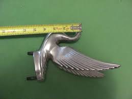 Vintage Chrome Bugler Flying Swan Hood Ornament. | eBay