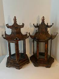 Pair Copper Finish Metal Pagoda Lanterns at 1stDibs | 9795 ...