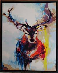 Forest Deer - Original Acrylic Painting - Colourful Deer ...
