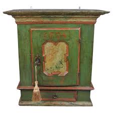 Painted Late 18th Century Swedish Wall Cabinet Dated 1778 For Sale at 1stDibs