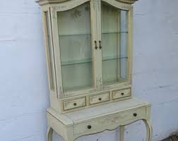 French Painted Tall Secretary Desk With Display Cabinet Bookcase 5455 SHIPPING NOT INCLUDED Please Ask for Shipping Quote - Etsy