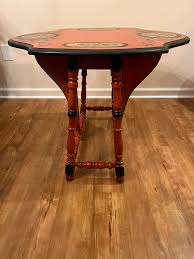 19th Century Colonial Drop Leaf Side Table With Hand Painted ...