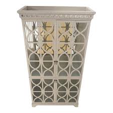 Large Painted Mirrored Decorative Double Door Cabinet Cupboard Vitrine | Chairish