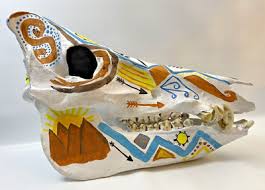 Real Hand Painted Pig Hog Skull Mount Man Cave Cabin Decor ...