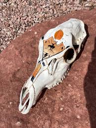 Southwest Skull | Cow Elk Skull | Hand Painted Skull - Etsy