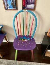Buy New Orleans Mardi Gras Chair, Whimsical Mardi Gras Chair, Hand Painted With Fleur De Lis Embellishment Online in India - Etsy