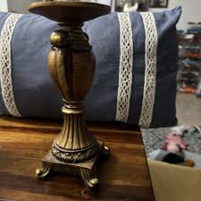 Candle Holder 8 Inches Tall brass color ￼ | eBay