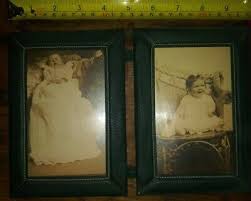 Antique baby infant photos and toddler girl in green frame ...