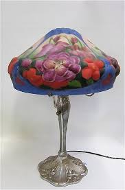 Lot - A PUFFY PAIRPOINT STYLE TABLE LAMP, the reverse
