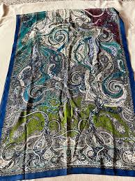 Vintage the Metropolitan Museum of Art Wrap Large Rectangle Scarf Paisley Blue Purple Brown Green Cream Black Maroon Teal - Etsy