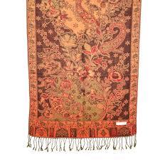 Burnt Orange Great Floral Paisley Pashmina Scarf - Paykoc ...
