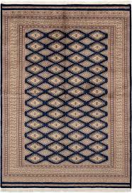Navy Blue 5' 6 x 7' 10 Hand Knotted Bokhara Oriental Wool ...