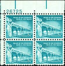 1960 1 1/4¢ Palace of Governors Plate Block - H.E. Harris