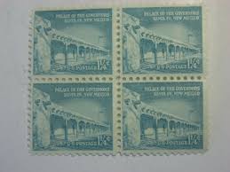 US 1-1/4 CENT PLATE BLOCK OF 4, PALACE OF THE GOVERNORS | eBay