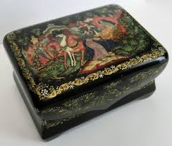 Palekh Hand painted Russian Lacquer Box "Golden Cockerel" | eBay