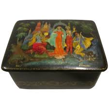 Miniature Russian Lacquer Box. For Sale at Ruby Lane