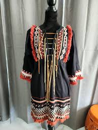 Rachel Zoe Bianca Mini Embroided Tassels Ethnic Boho Dress Size 4 | eBay