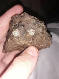 meteorite lunar or Martian crystalized from lava with fusion ...