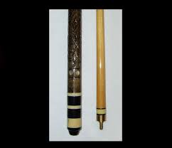 Carved Wood Pool Snooker Cue Stick W Red Fleece Padded ...