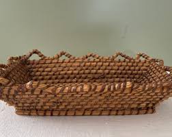 Antique French Handmade Coiled Rye Baskets 1930, Hand Woven ...