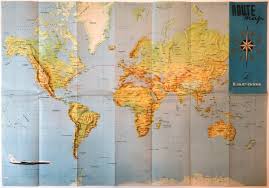 Romania, 1980's, Vintage Flight Route Map - TAROM Airlines ...