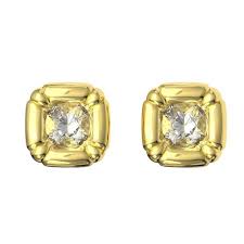Swarovski Dulcis Stud Earrings Cushion Cut Crystals, Yellow ...